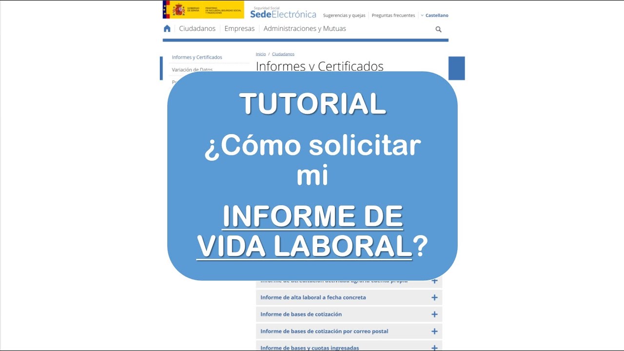 como solicitar una vida laboral