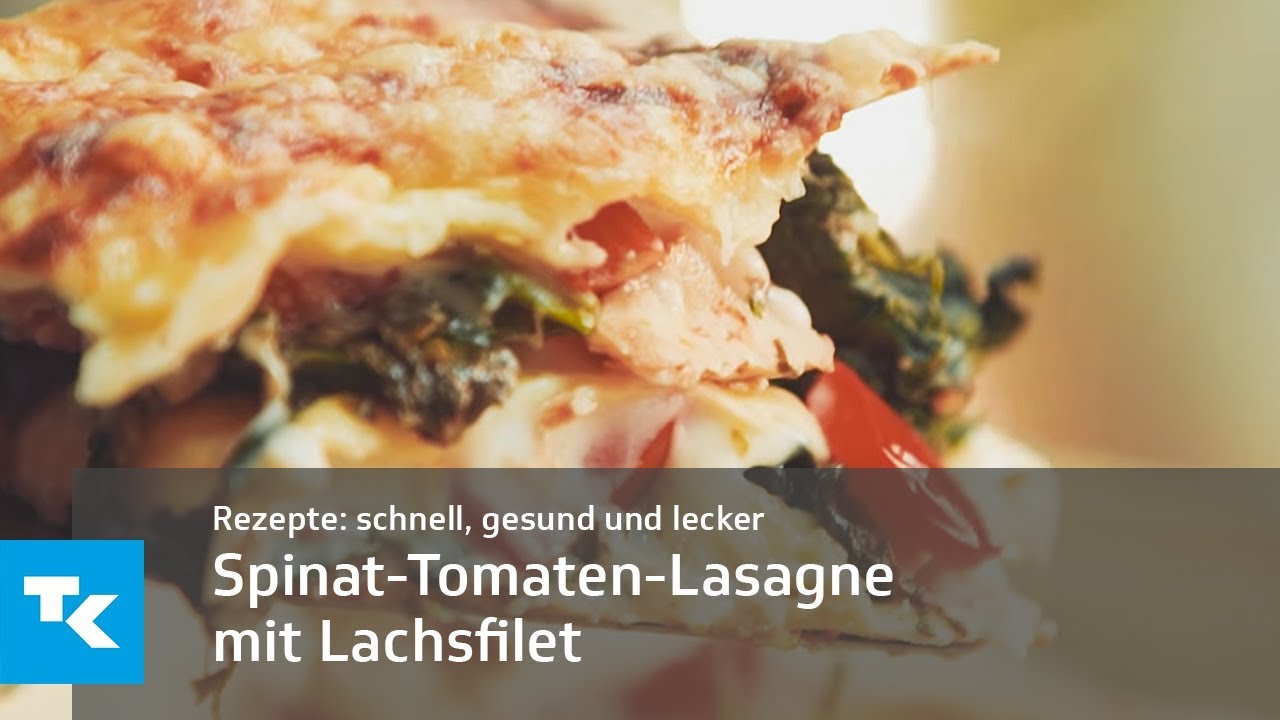 Spinat-Tomaten-Lasagne mit Lachsfilet - YouTube