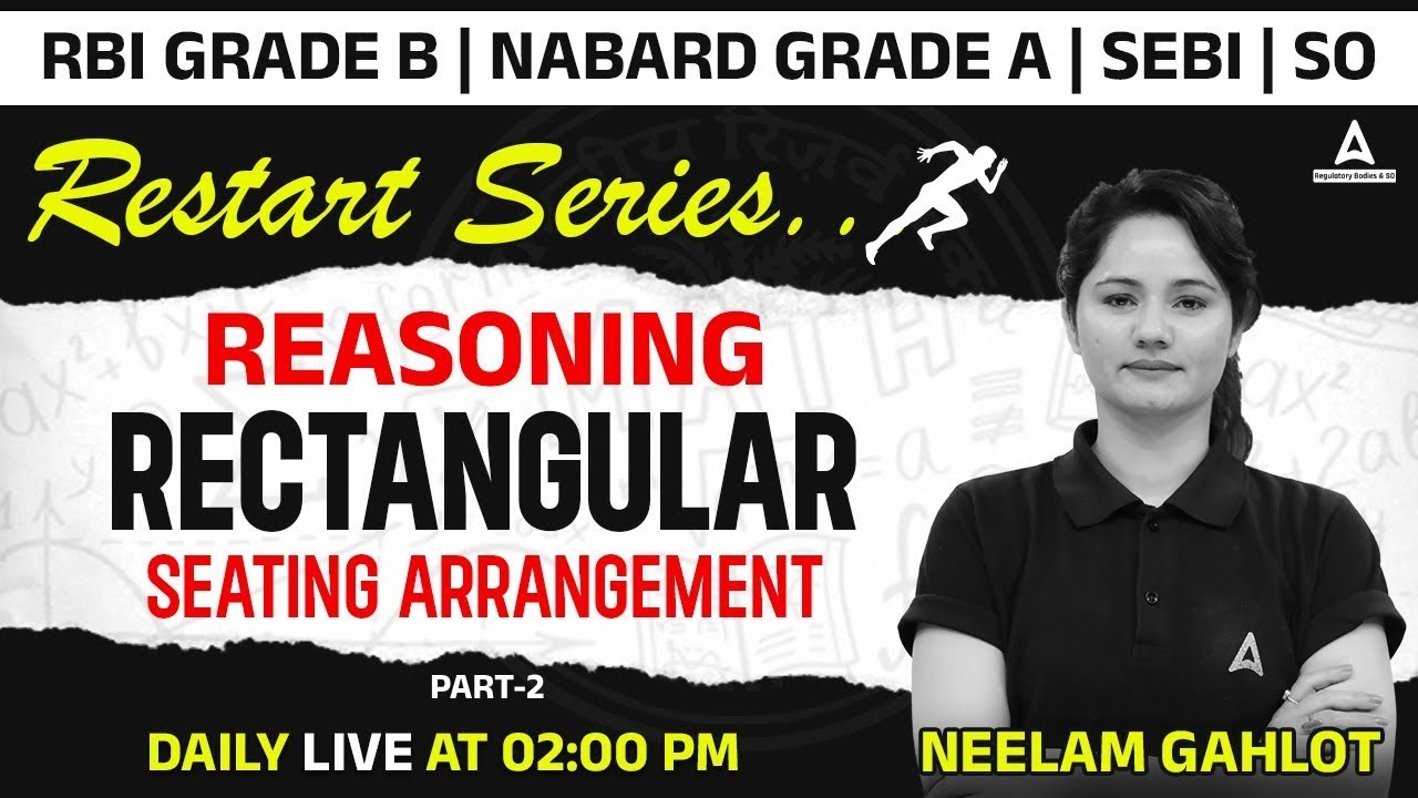 Reasoning Rectangular Seating Arrangement #2 | RBI Grade B | NABARD ...