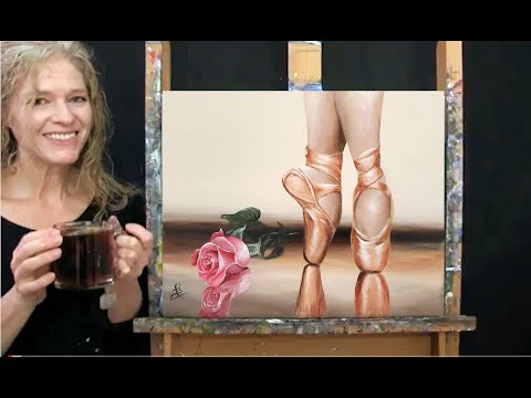 Learn How to Paint BALLERINA ROSE with Acrylic - Paint and Sip at Home - Fun Step by Step Tutorial