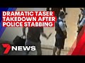 NSW police taser man onto train tracks at Central Station after officer stabbed | 7NEWS