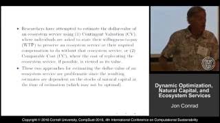 Jon Conrad, Dynamic Optimization, Natural Capital And Ecosystem Services