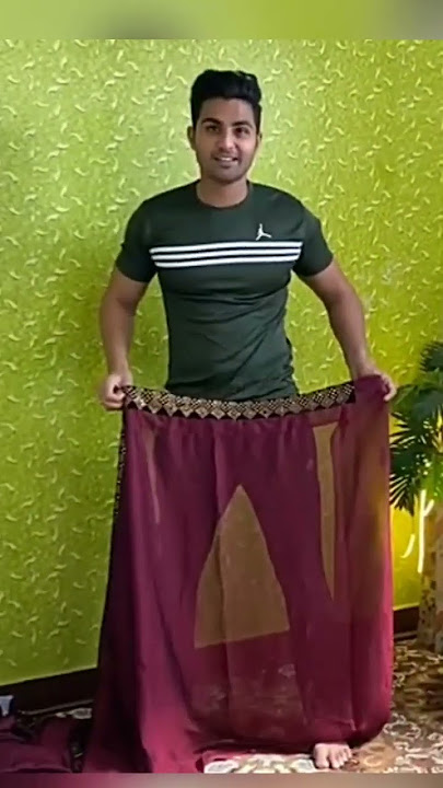 boy Wearing saree 😱, लड़का बना लड़की challenge accepted, #challenge #sareelove #comedy #funnymoments