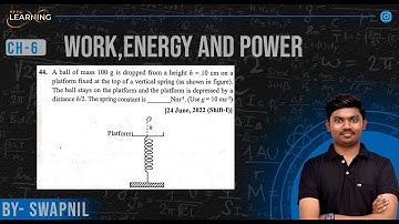 A ball of mass 100 g is dropped from a height h = 10 cm on a platform fixed at the top of a vertical