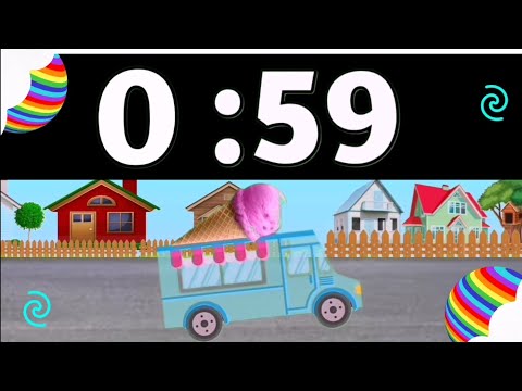 1 Minute Timer Countdown with Music lce Cream Truck & Rainbow!