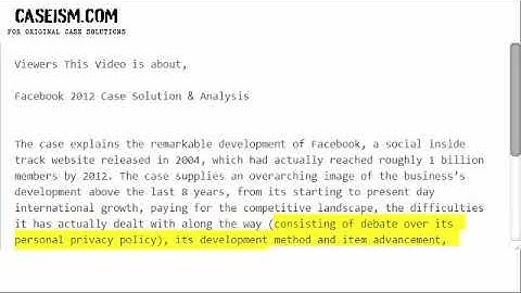 Facebook 2012 Case Solution & Analysis- Caseism.com