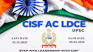 CISF AC LDCE 2026  Exam Details, Test Series #CISFExam #UPSC #WordClassTestSeries #CISFACLDCE2026