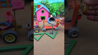 😱 Amazing Mini Tractor Making Cement Pillar | Real Working DIY Construction Machine 🚜 #shorts