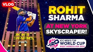 Rohit Sharma and Babar Azam featured on New York skyscraper! 🌆🏏