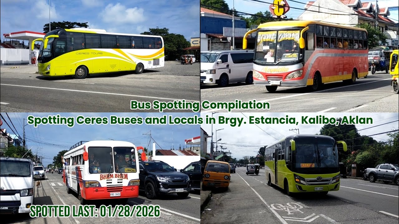 Bus Spotting Compilation: Spotting Ceres Buses and Locals in Brgy. Estancia, Kalibo, Aklan
