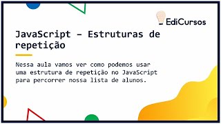 Aula 11 - Estruturas de repetição no JavaScript