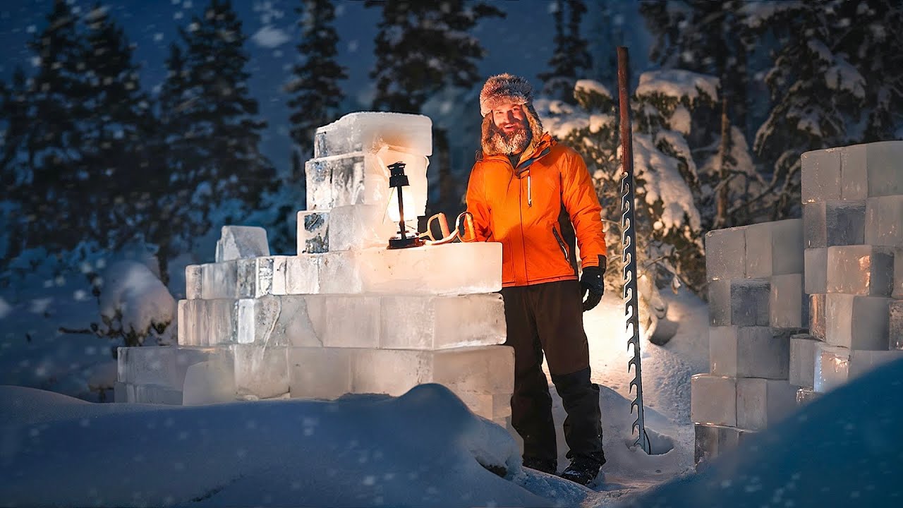 BUILDING WINTER ICE IGLOO IN -32° LEVI ALLEN