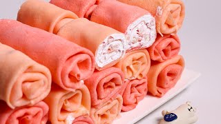 돌돌 말아먹는 수건 롤 크레이프 케이크 만들기 Roll crepe cake recipe