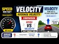 Episode 3:  Velocity ,Average Velocity, Comparison B/w Speed &amp; Velocity Explained With Easy Examples