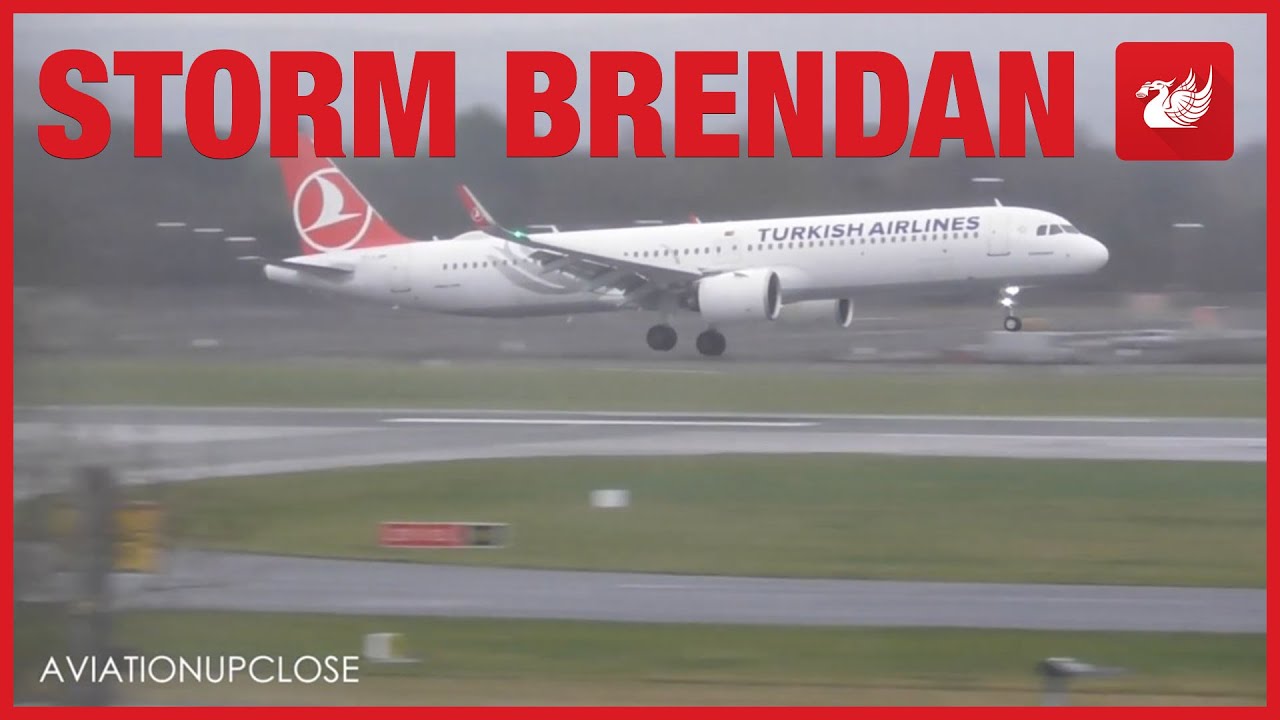 Pilots struggle in Storm Brendan's high winds