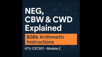8086 Instruction Set--NEG, CBW & CWD Explained with Examples