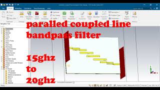 three pole parallel coupled lines bandpass filter design results optimization ansys HFSS electronics