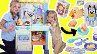 Bluey and Bingo DIY Building Kitchen Pretend Play + Making Pavlova! Crafts for Kids