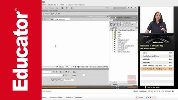 "Setting Headings" | Dreamweaver CS6 with Educator.com