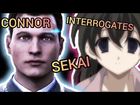 Connor from Detroit Become Human Interrogates Sekai Saionji after School Days Ep 12 (Alternate End)