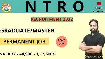 NTRO Recruitment Notification 2022|Aviator/Technical Assistant Vacancy|Permanent Job|NTRO TA Vacancy