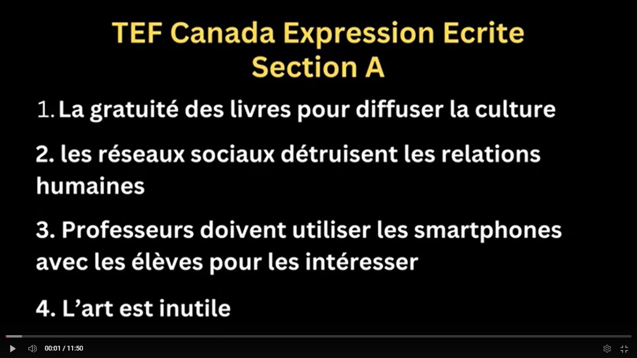 TEF canada expression ecrite section A, lettre au redacteur, #tefcanada