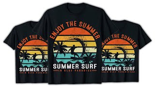 Summer T Shirt Design Tutorial  | Surfing T Shirt Design In Illustrator |  T Shirt Design screenshot 5