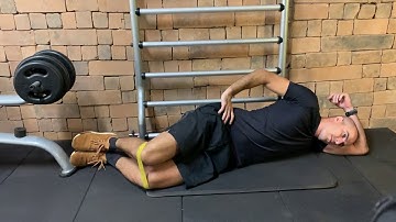 Abdução de quadril decúbito lateral joelho fletido miniband