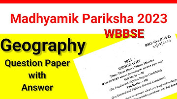 Madhyamik geography question paper 2023||Geography question paper with answer||Wbbse|English Version