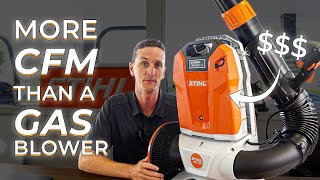 STRONGEST BATTERY Backpack Blower Yet!  How the STIHL BGA 300 compares to Gas Blowers?