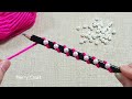 Very Easy Woolen Flower Making Idea with Pencil - Amazing Hand Embroidery Flower Design Trick - DIY