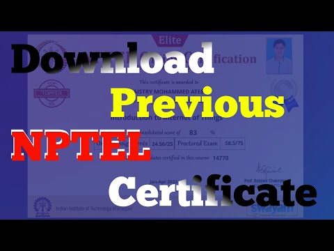 Download Previous NPTEL Certificate