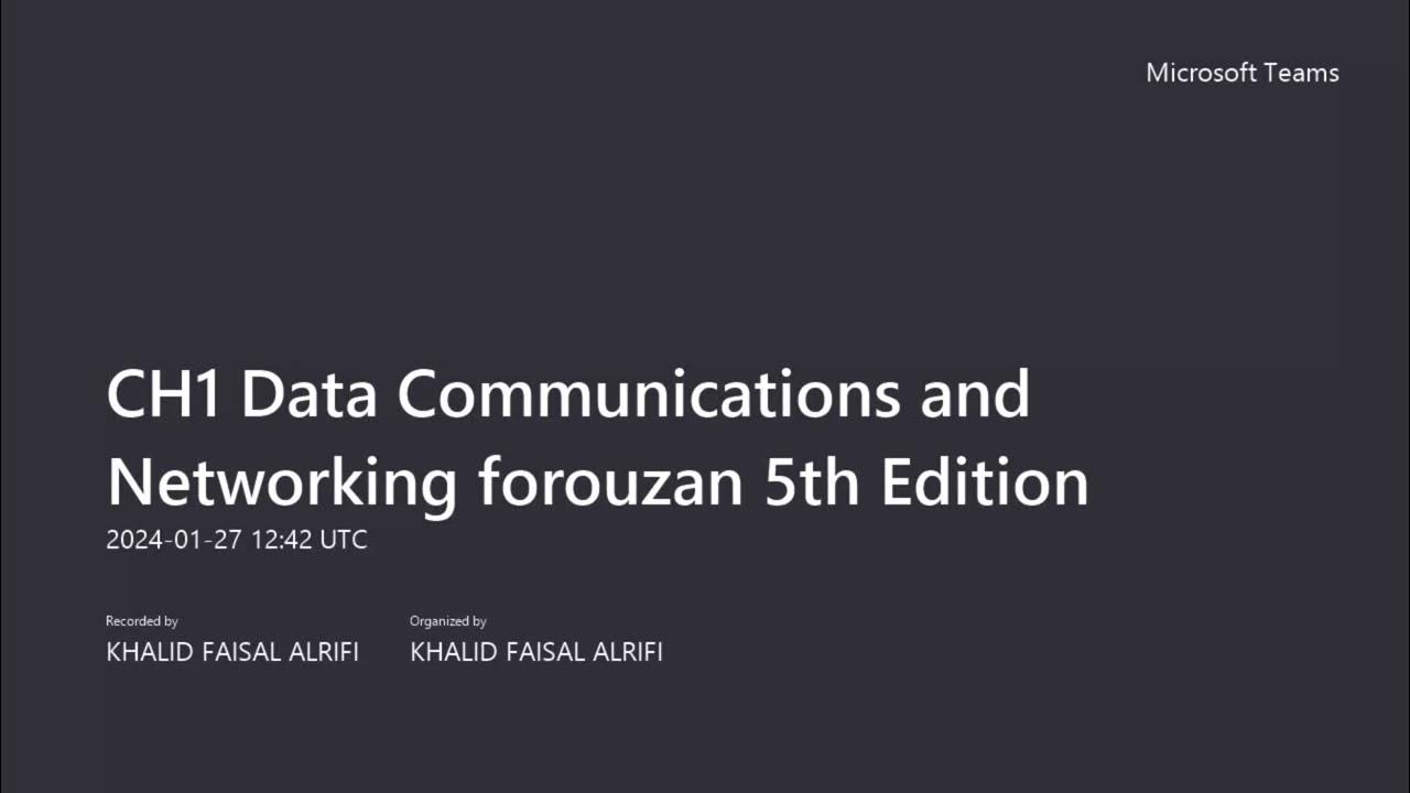 Ch1 data communications and networking forouzan 5th edition youtube
