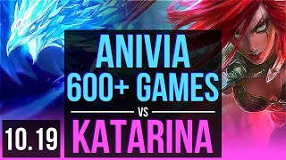 ANIVIA vs KATARINA (MID) | 2.0M mastery points, 4 early solo kills, 600+ games | BR Diamond | v10.19