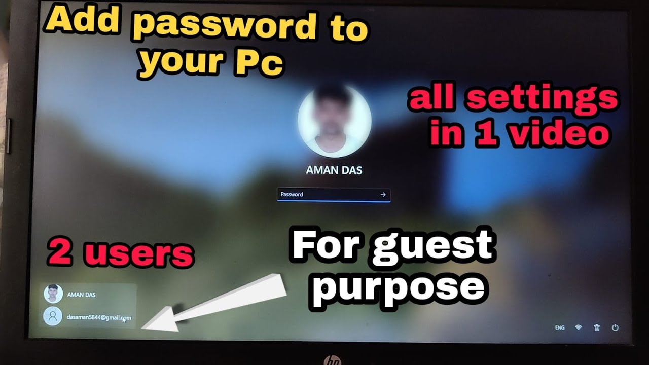 Add password to your window pc | add multiple users in pc | 5 minutes ...