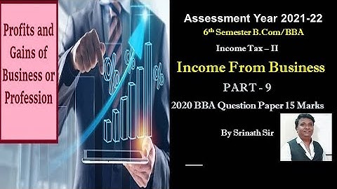 Income from Business in Kannada PART 9 - BBA 2020 Question paper for 15 Marks By Srinath Sir