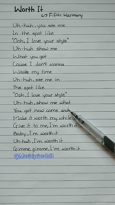 Worth It ~ Fifth Harmony #lyrics #femalesinger #fifthharmony #music