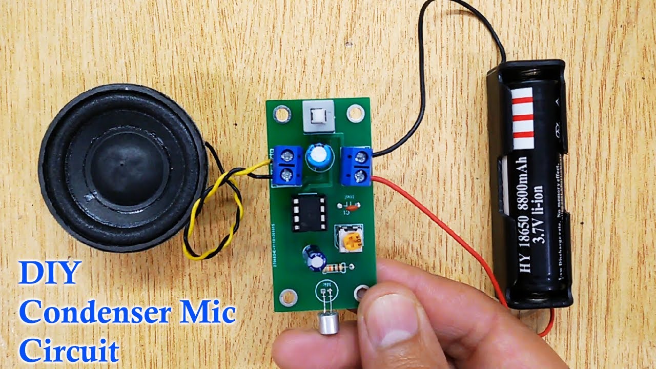 How to Make Best Condenser Microphone Circuit, Condenser Mic Circuit