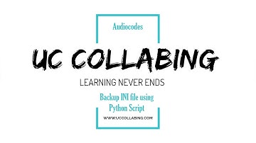 Python Script to backup Audiocodes SBC INI file