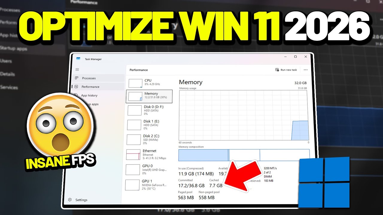 Windows 11 УБИВАЕТ вашу частоту кадров — устраните задержки и повысьте производительность (2026)