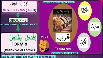 Arabic verb Form8 Iqtaraba yaqtaribu Lesson7 Unit3 Quranic Language Made Easy QLME