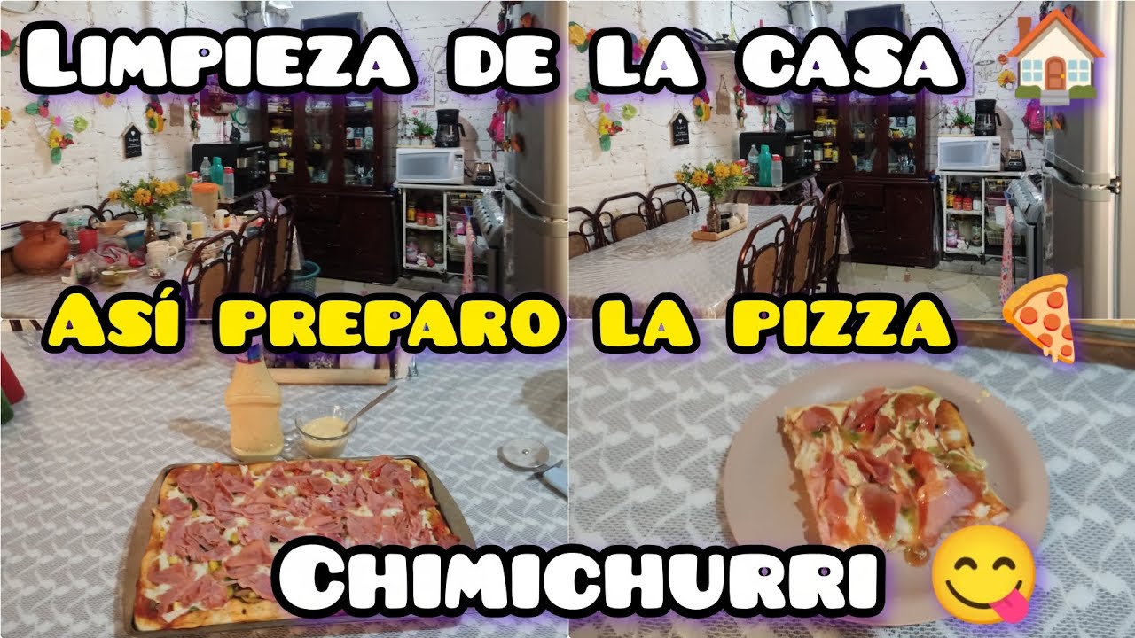 # Así Preparo La Pizza 🍕 # Chimichurri 😋 Limpieza Dé La Casa 🏠