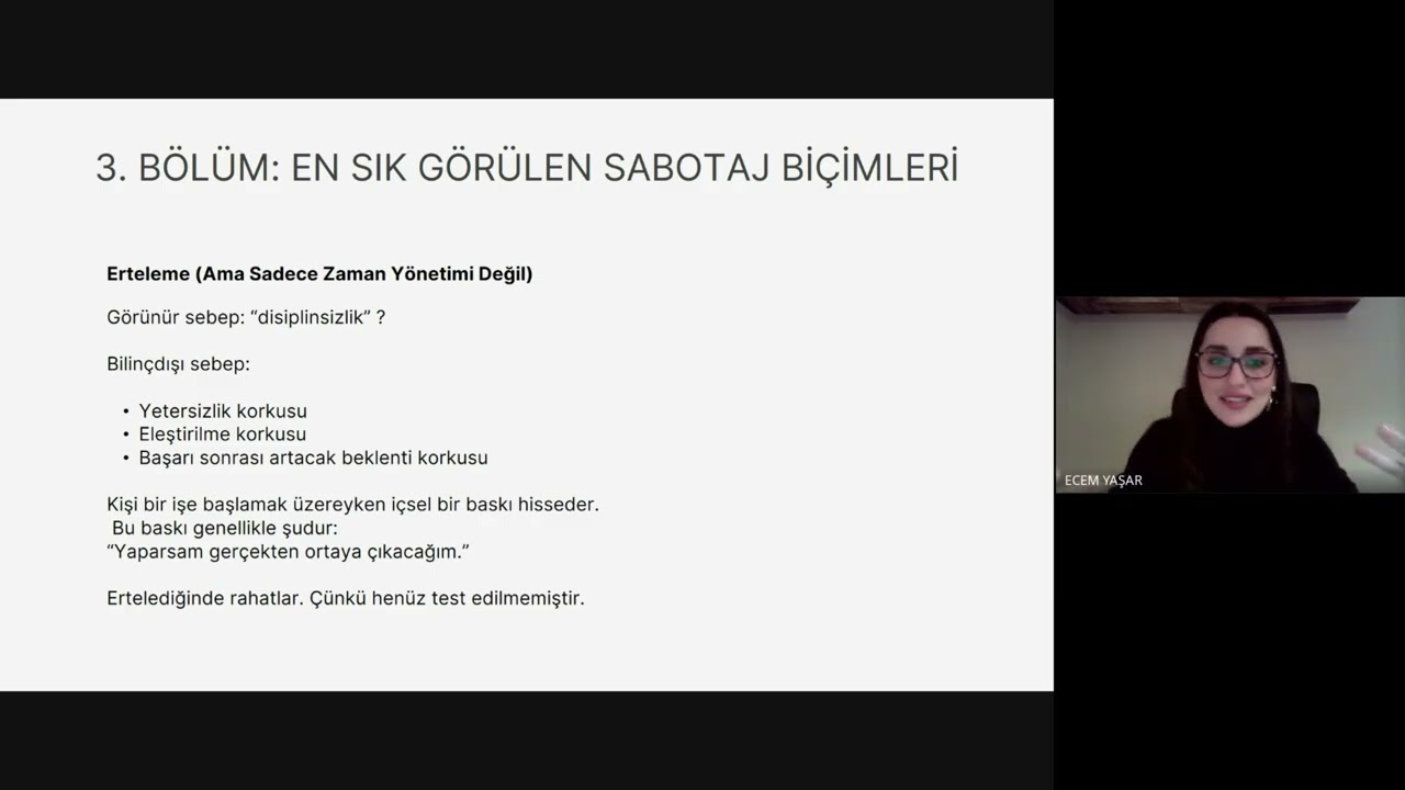 Kendini sabote etmenin bilinçdışı nedenleri