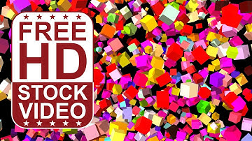 Free Stock Videos – abstract colorful glossy matte cubes moving randomly slowly upwards 3D animation