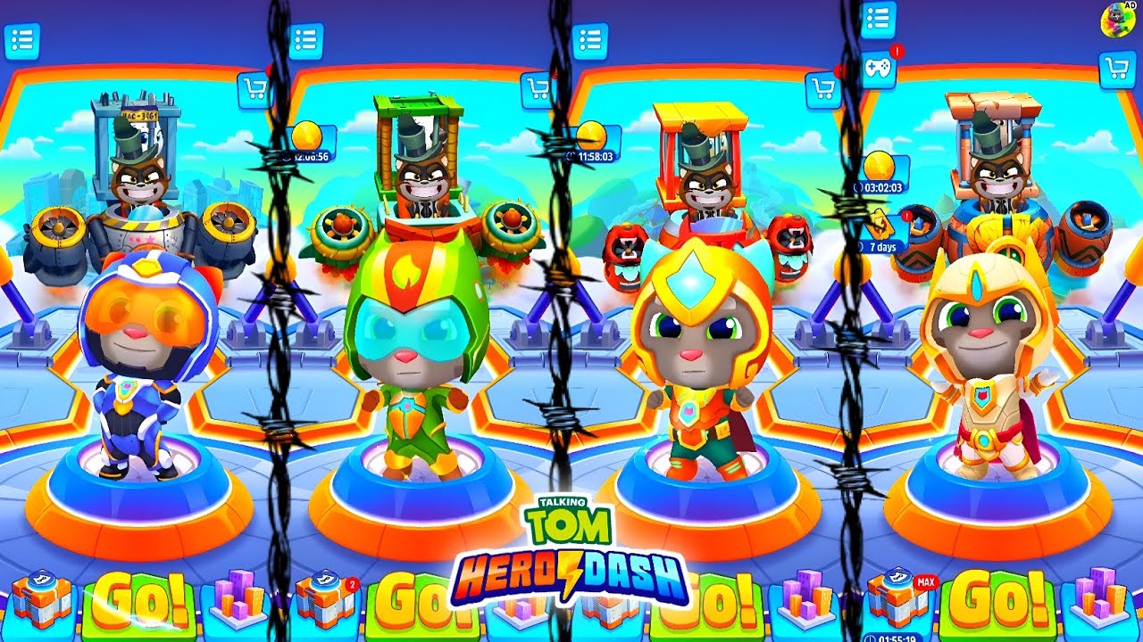 TALKING TOM HERO DASH * HERO TOM 4 ULTRA POWER SUIT AND FIGHTS THE CITY ...