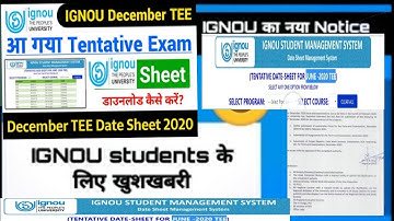 [Breaking news] ignou date exam date sheet term end exam feb 2021or dec 2020