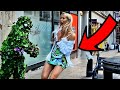 The pretty GIRL Screamed so Loudly! She peed her pants!? Bushman Prank