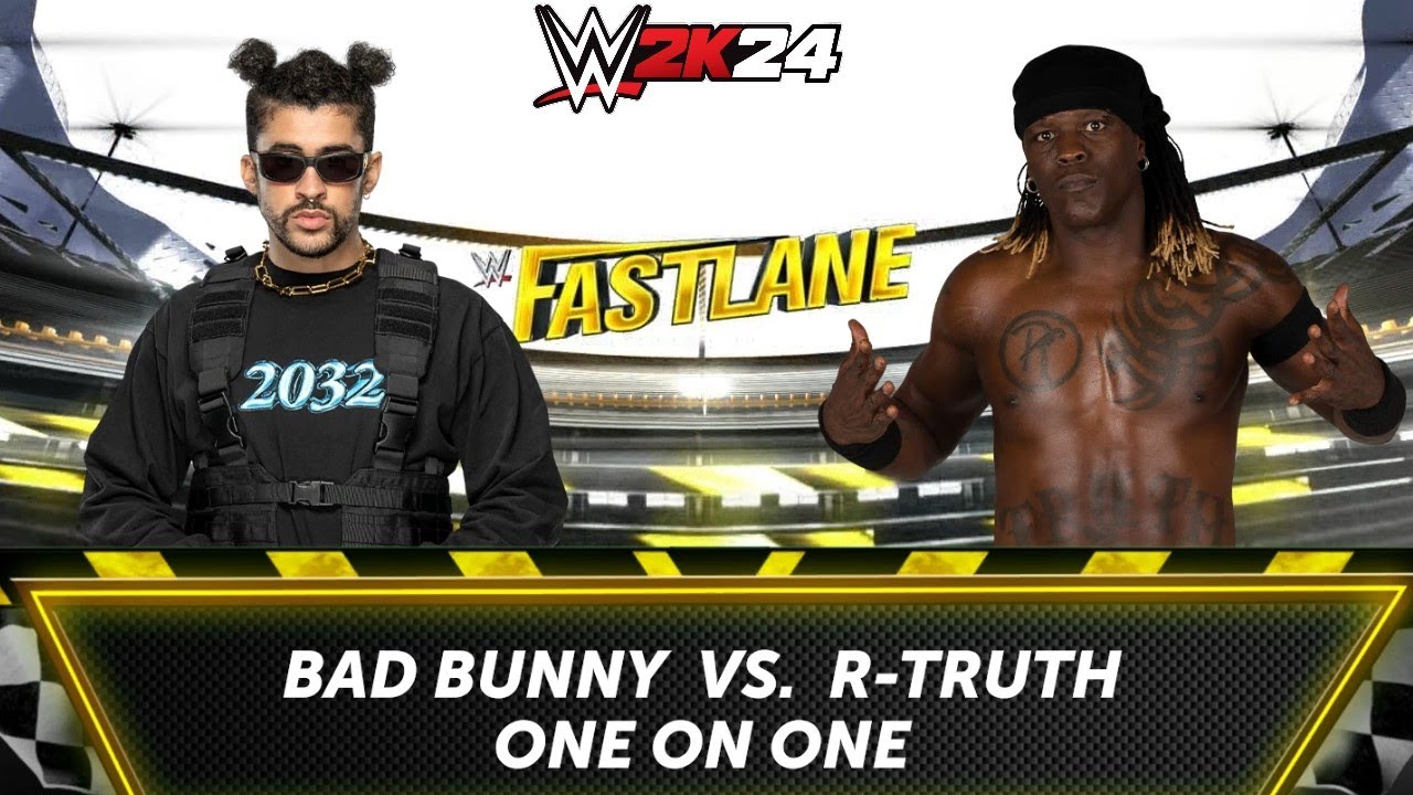 WWE 2K24 - Bad Bunny vs R-Truth | Fastlane - YouTube