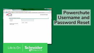 PowerChute Network Shutdown Username & Password Reset | Schneider Electric