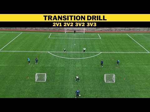 2v1 2v2 3v2 3v2 Transition Drill |  Football/Soccer Training thumbnail